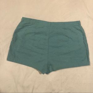 Forever 21 Fabric Blue Crochet Shorts